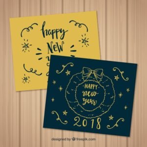 ELUTUPEN Tarjeta de Felicitación de Año Nuevo Hecha a Mano (1)